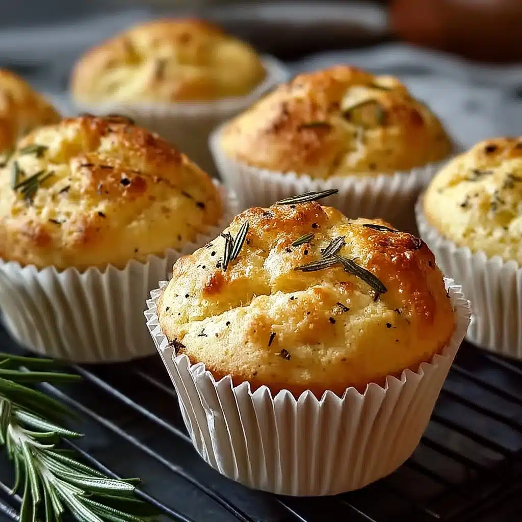 Easy Garlic Rosemary Focaccia Muffins Recipe - Recipe Image