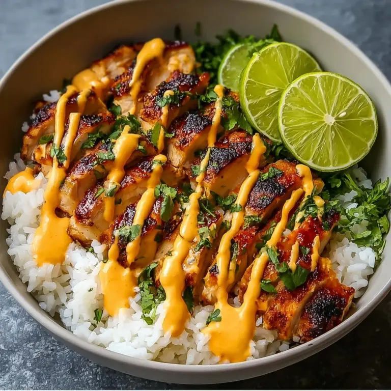 Sweet Chili Chicken Bowl with Coconut Lime Drizzle Recipe