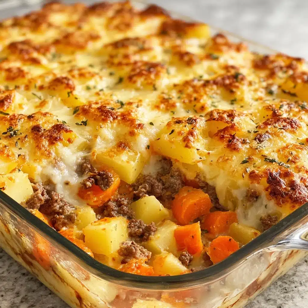 Amish Hamburger with Fall Veggies Bake Recipe - Recipe Image
