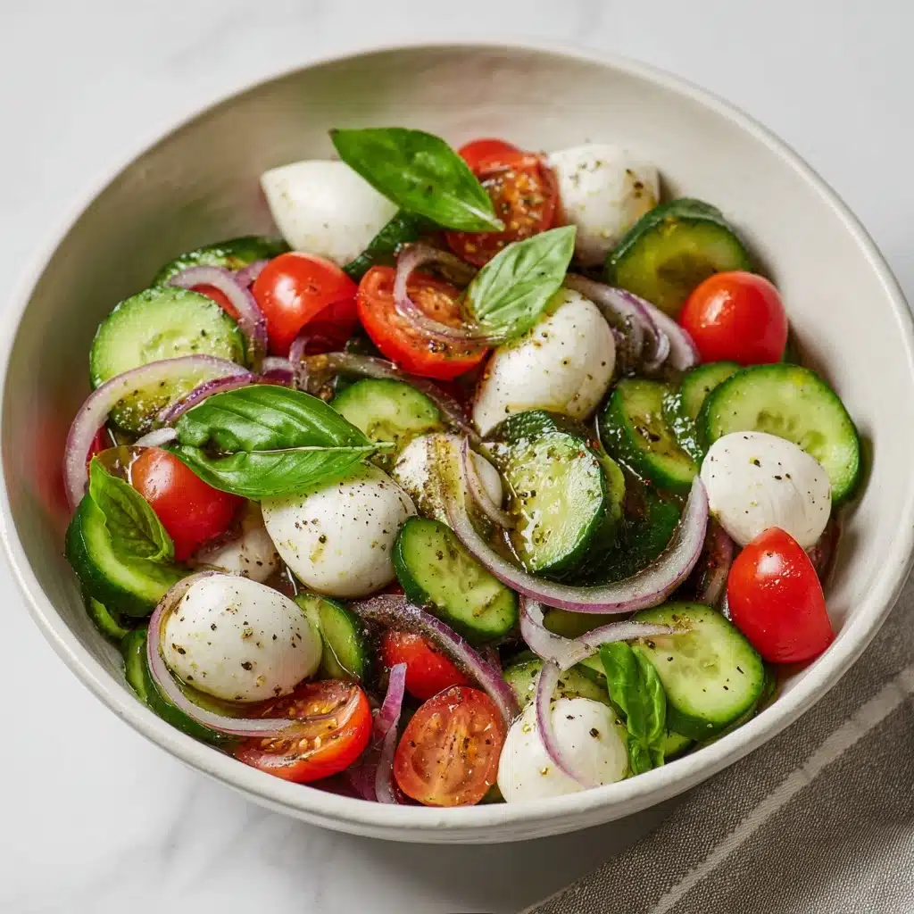 Fresh Cucumber Caprese Salad Recipe - Recipe Image