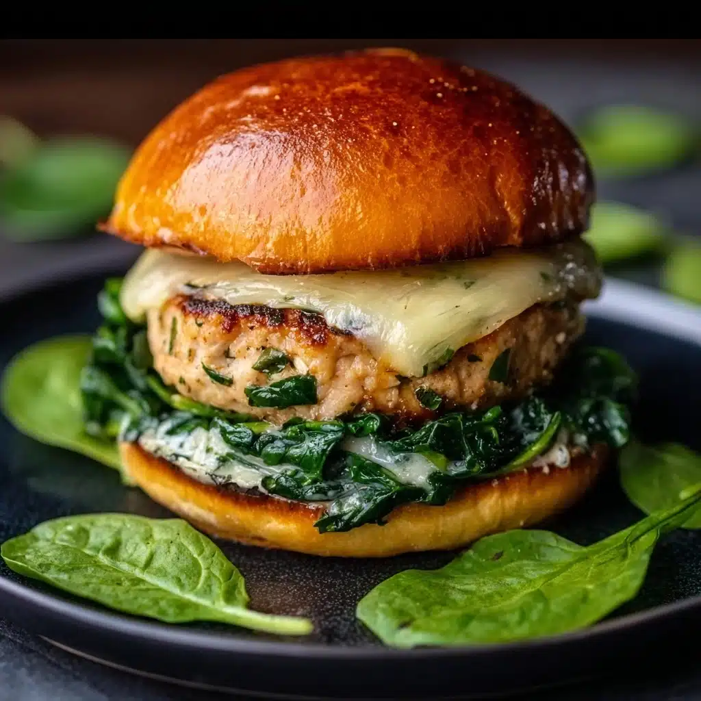 White Cheddar Spinach Chicken Burgers Recipe
