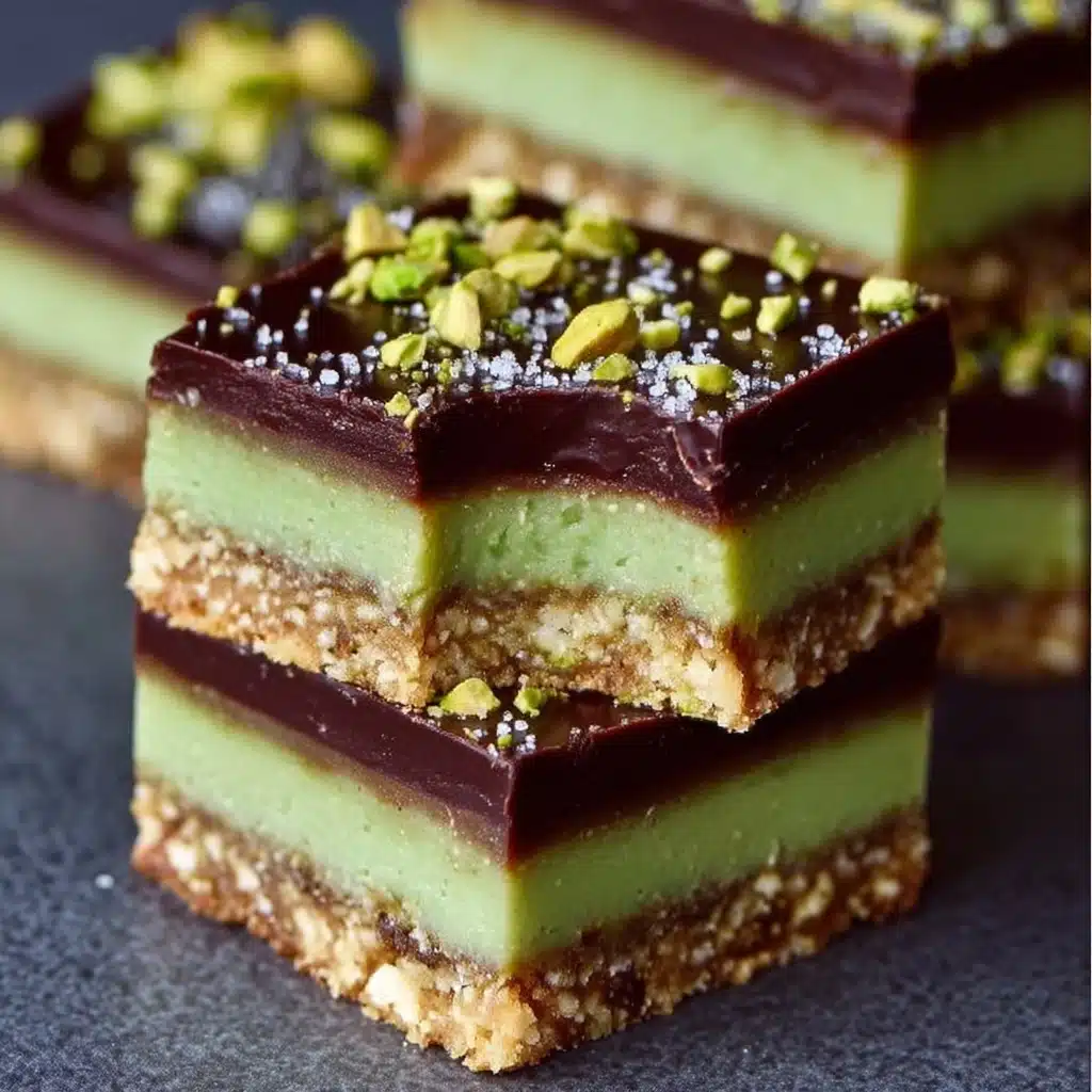 Brown Butter Dubai Pistachio Chocolate Chip Cookie Bars Recipe - Recipe Image