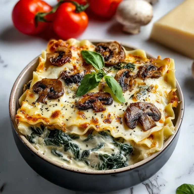 Creamy Spinach Mushroom Lasagna Recipe