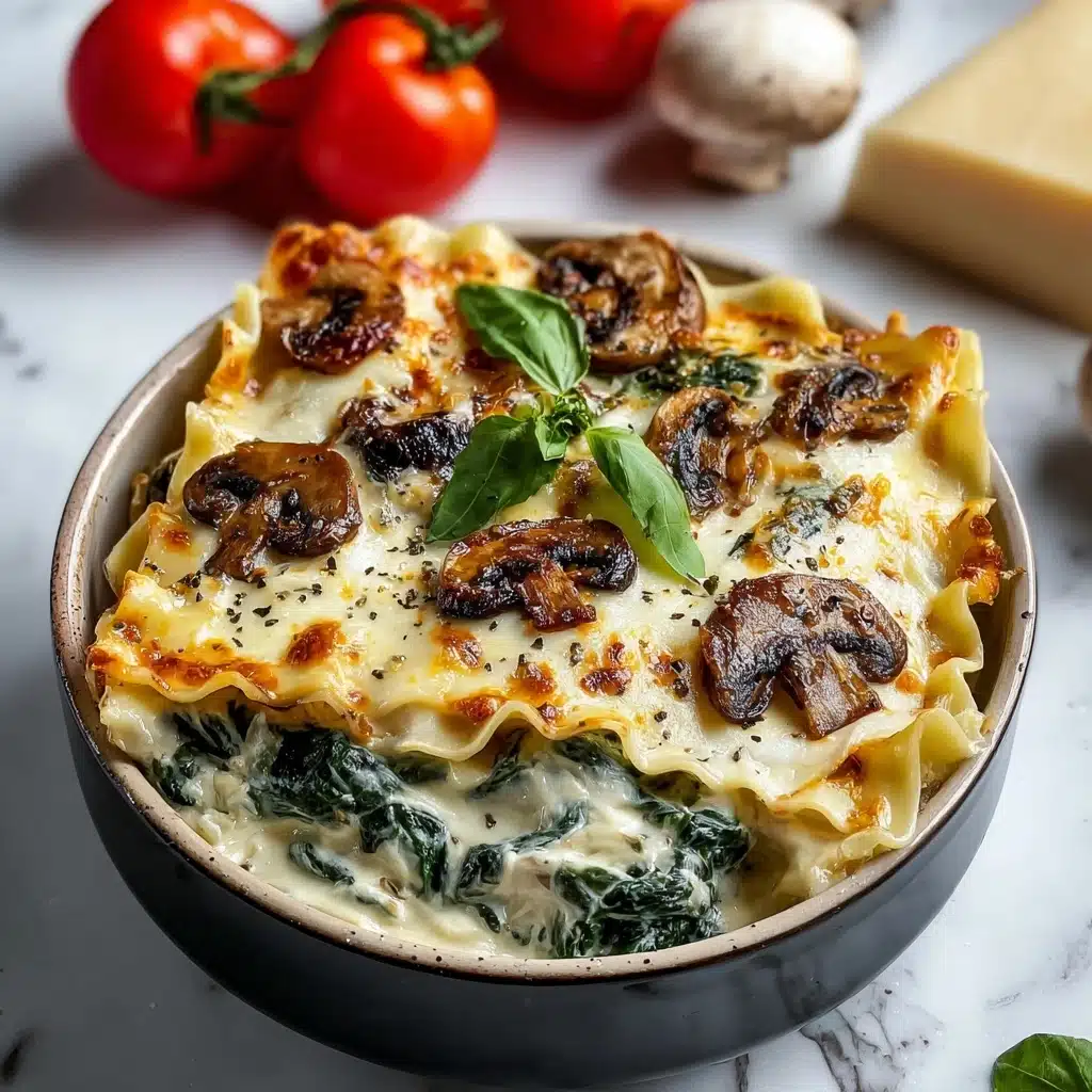 Creamy Spinach Mushroom Lasagna Recipe - Recipe Image