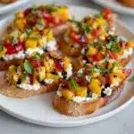 Quick Peach Bruschetta with Whipped Ricotta Recipe