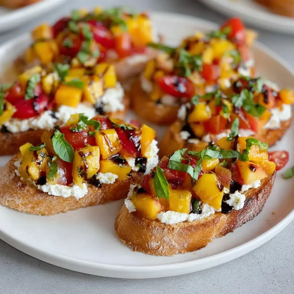 Quick Peach Bruschetta with Whipped Ricotta Recipe - Recipe Image