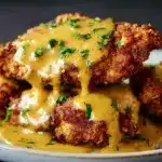 Pretzel Chicken with Mustard-Cheddar Sauce Recipe
