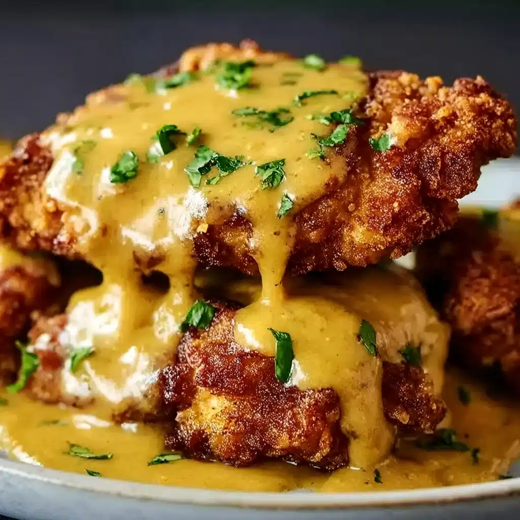 Pretzel Chicken with Mustard-Cheddar Sauce Recipe - Recipe Image