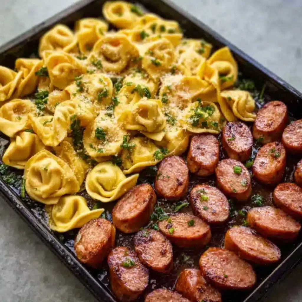 Blackstone Grilled Kielbasa and Tortellini Recipe - Recipe Image