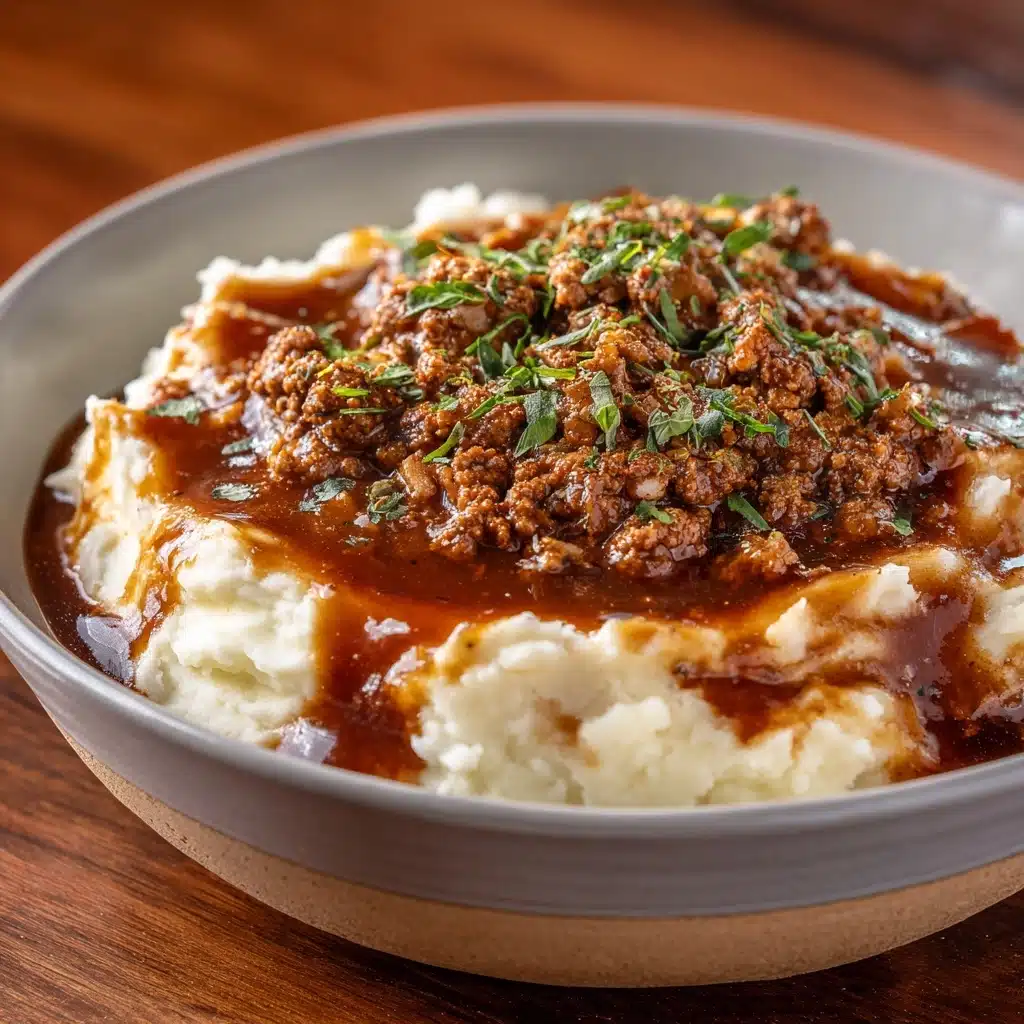 Cozy Hamburger Gravy Over Mashed Potatoes Recipe - Recipe Image