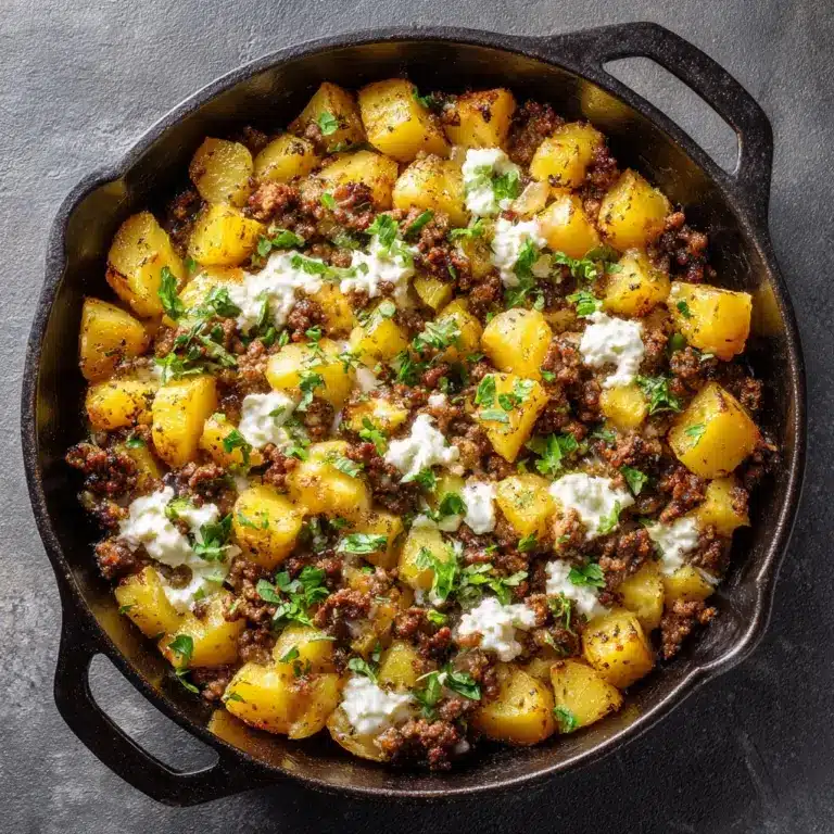 One-Pan Cheesy Meat & Potato Skillet Recipe