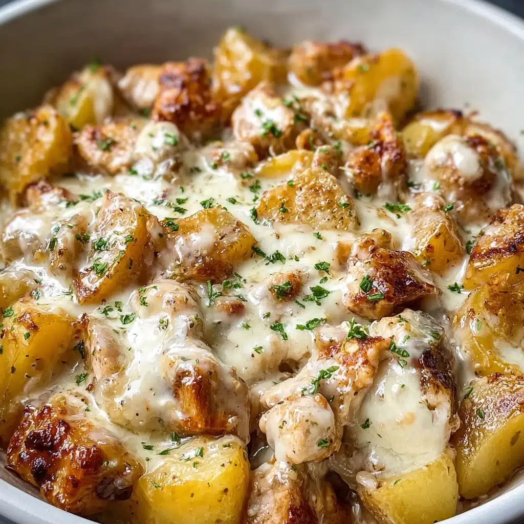 Slow Cooker Garlic Parmesan Chicken and Potatoes Recipe - Recipe Image