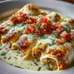 Chicken Enchiladas with Sour Cream White Sauce Recipe