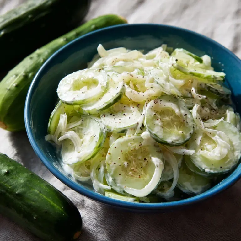 Creamy Cucumber and Onion Salad Recipe
