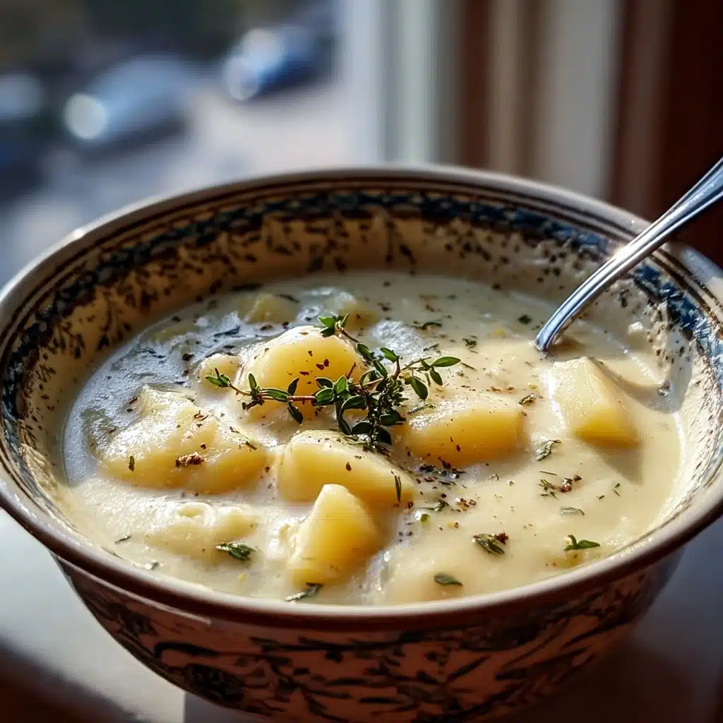 Cheddar Garlic Herb Potato Soup Recipe - Recipe Image