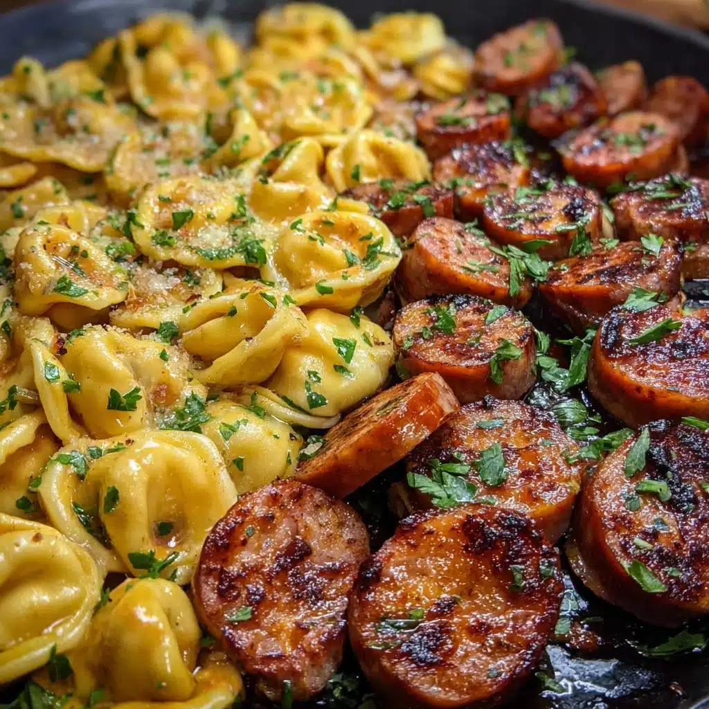 Blackstone Grilled Kielbasa and Tortellini Recipe - Recipe Image