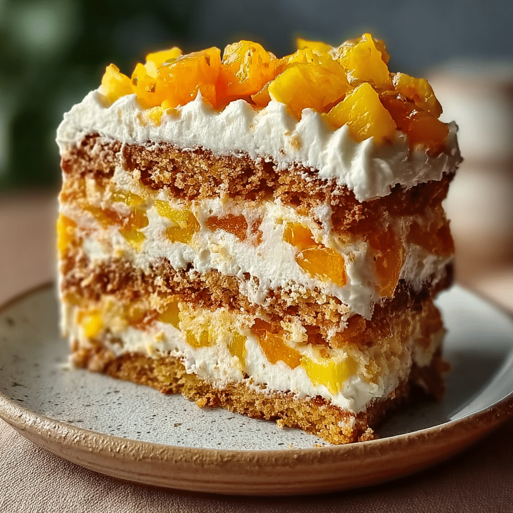 Pineapple Carrot Cream Cake : Moist & Tropical Recipe - Recipe Image