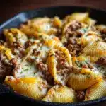 Crockpot Cheesy Ranch Beef Pasta Shells Recipe