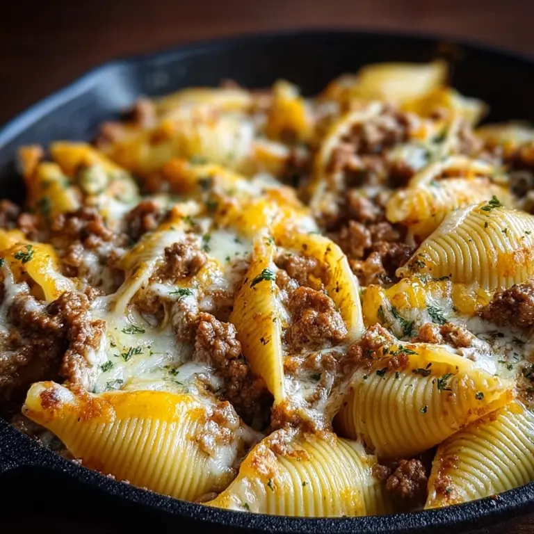 Crockpot Cheesy Ranch Beef Pasta Shells Recipe