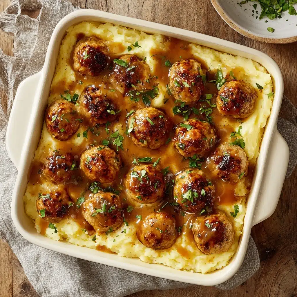 Meatball & Mashed Potato Bake: A Hearty Family Favorite Recipe - Recipe Image