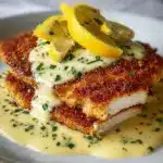 Lemon Pecorino Crusted Chicken with Creamy Lemon Sauce Recipe