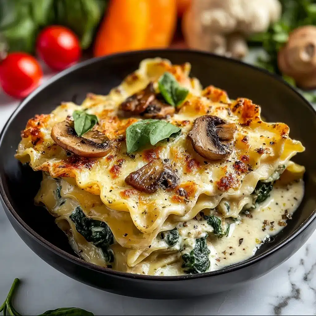 Creamy Spinach Mushroom Lasagna Recipe - Recipe Image