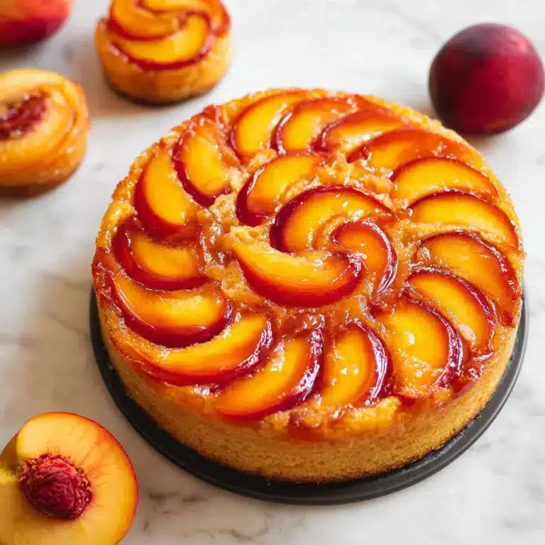 Peach Upside Down Mini Cakes (Cupcakes) Recipe