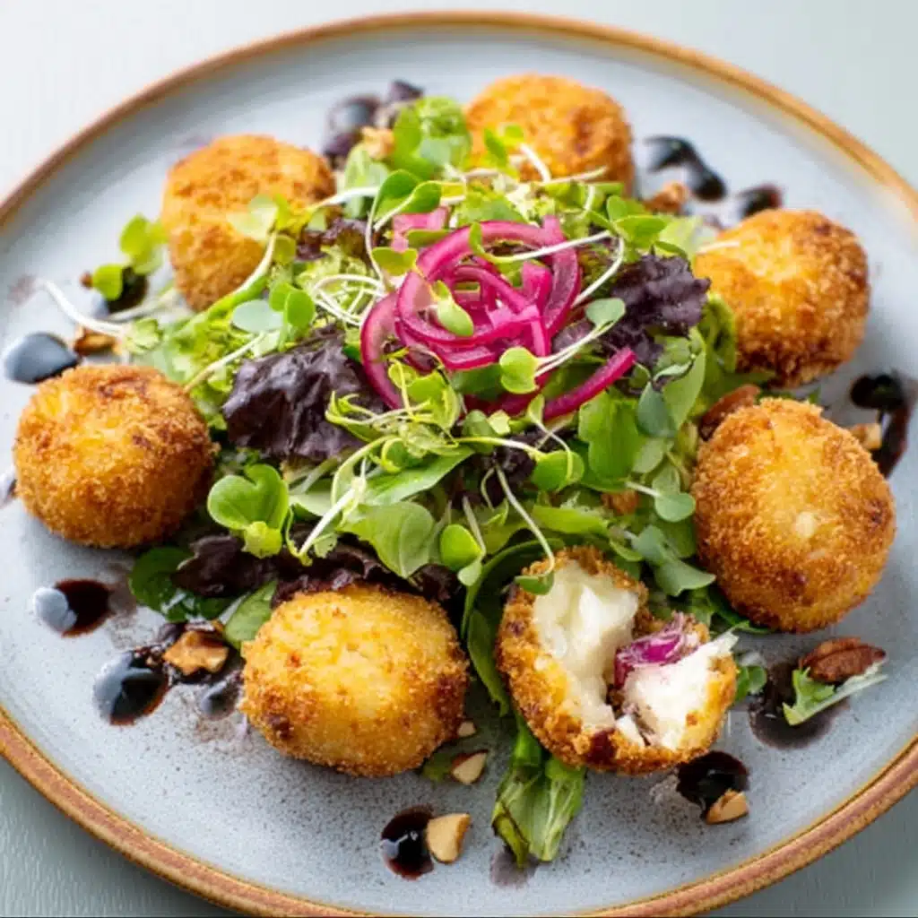 Air Fried Goat Cheese Croquette Salad Recipe - Recipe Image