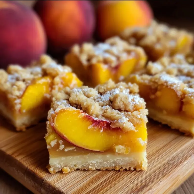 Heavenly Summer Peach Bars: A Sweet Slice of Sunshine Recipe