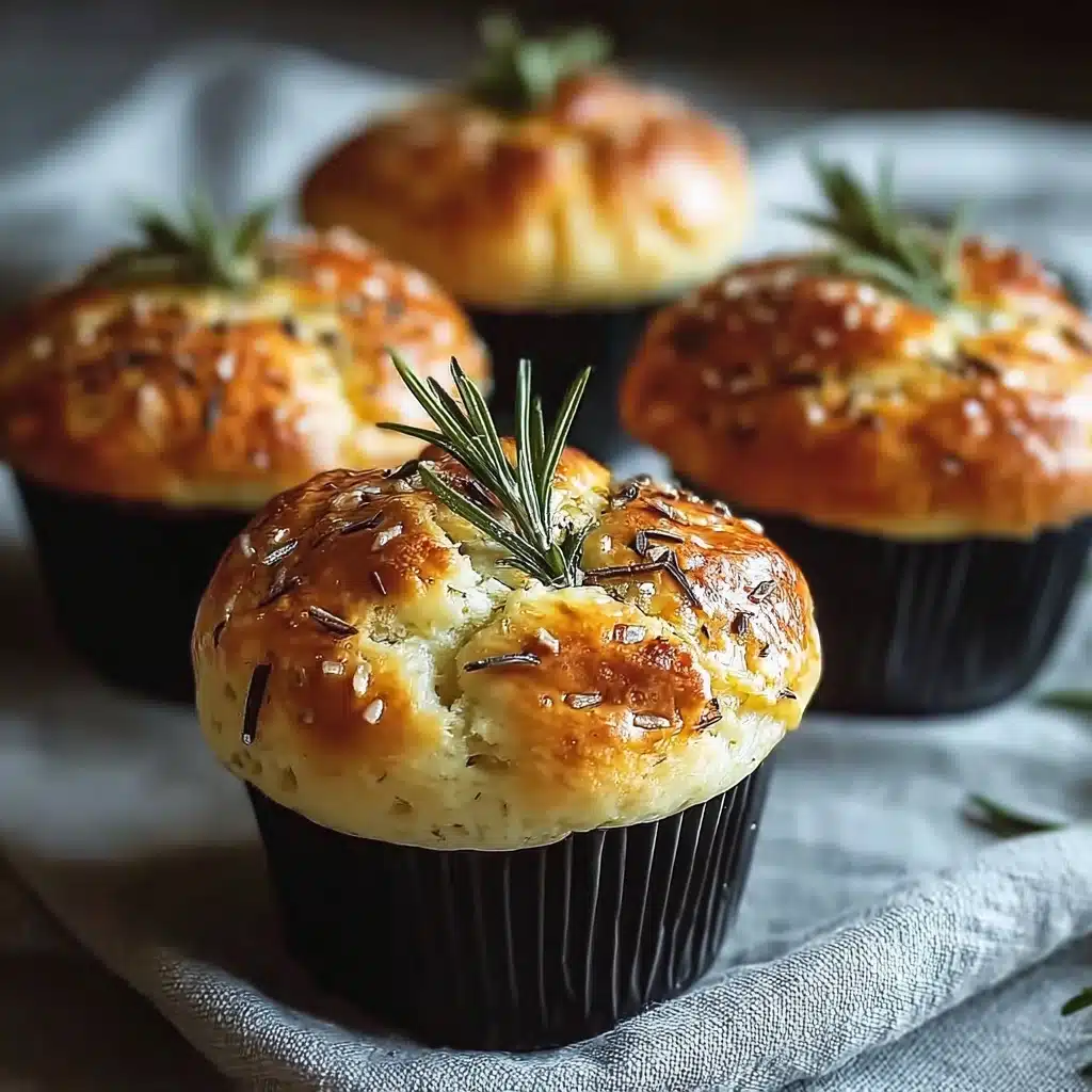 Easy Garlic Rosemary Focaccia Muffins Recipe