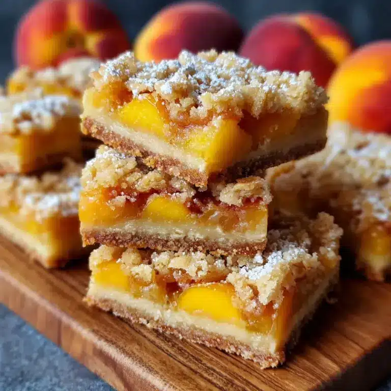 Heavenly Summer Peach Bars: A Sweet Slice of Sunshine Recipe