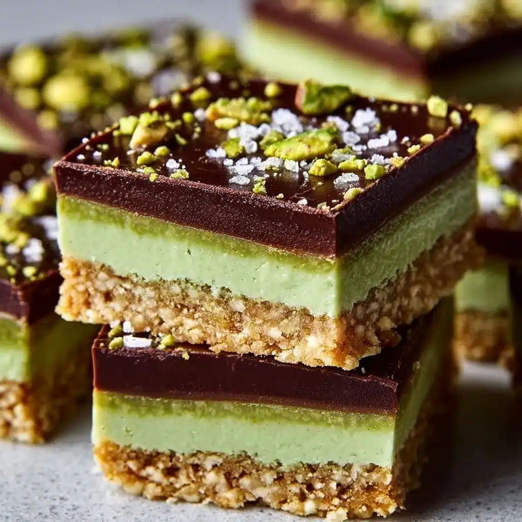 Brown Butter Dubai Pistachio Chocolate Chip Cookie Bars Recipe - Recipe Image