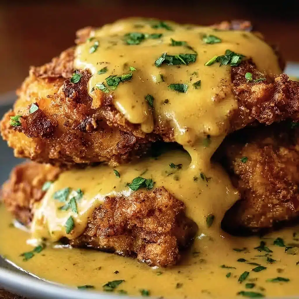 Pretzel Chicken with Mustard-Cheddar Sauce Recipe - Recipe Image