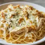 Easy Crockpot Garlic Parmesan Chicken Pasta Recipe