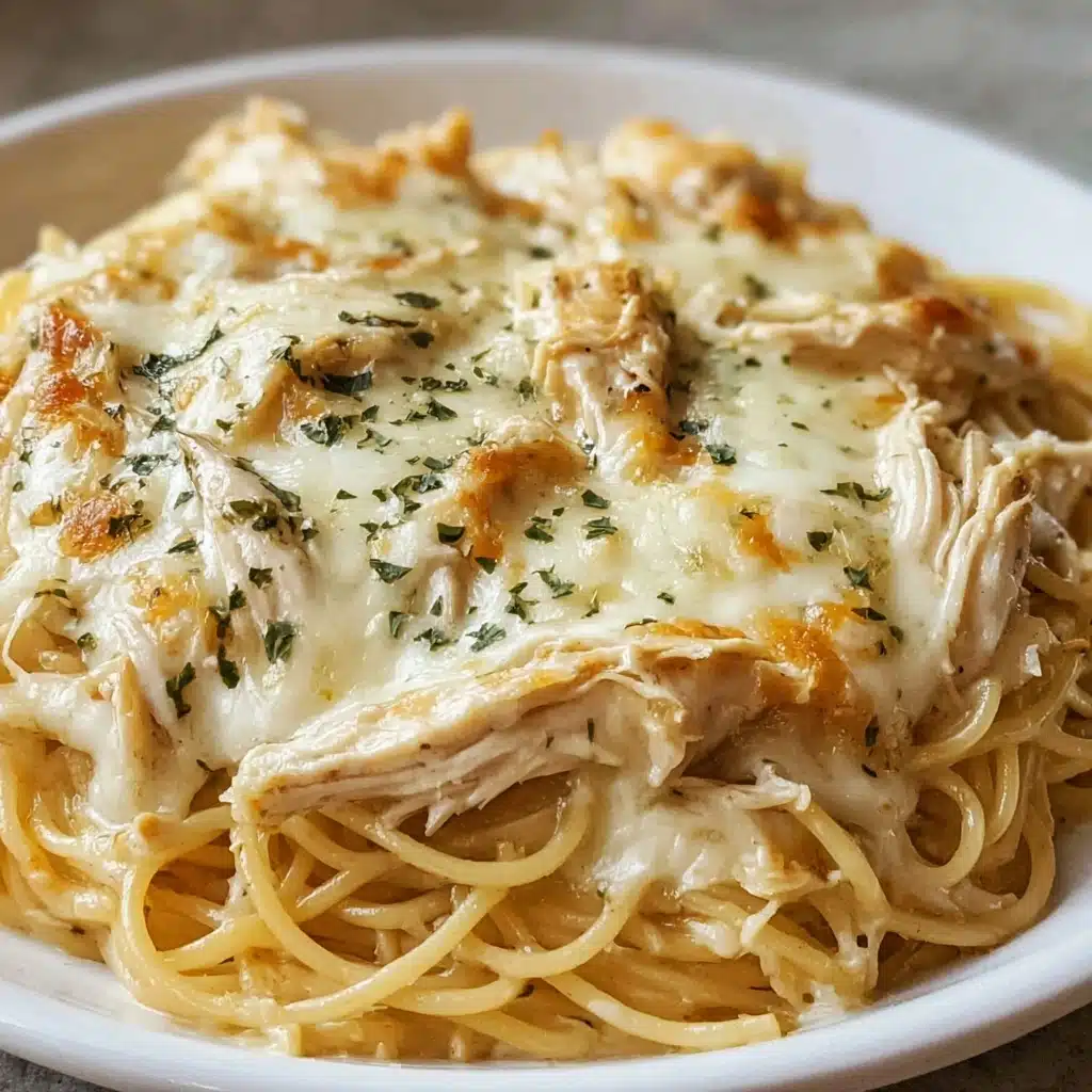 Easy Crockpot Garlic Parmesan Chicken Pasta Recipe - Recipe Image