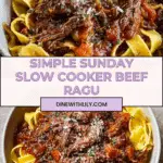 Sunday Slow Cooker Beef Ragu Recipe