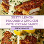 Lemon Pecorino Crusted Chicken with Creamy Lemon Sauce Recipe