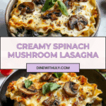 Creamy Spinach Mushroom Lasagna Recipe