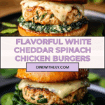 White Cheddar Spinach Chicken Burgers Recipe