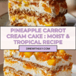 Pineapple Carrot Cream Cake : Moist & Tropical Recipe