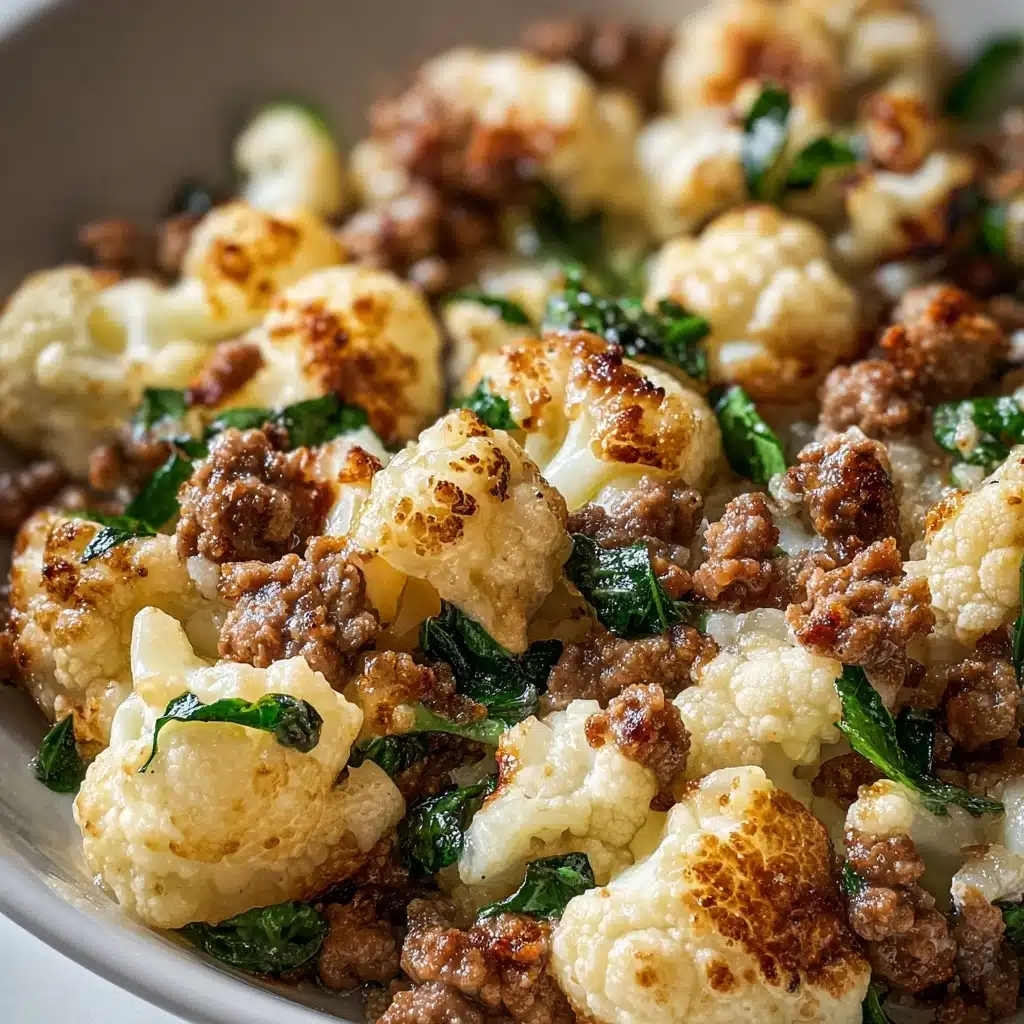 Garlic Butter Ground Turkey with Cauliflower Skillet Recipe
