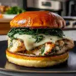 Irresistible White Cheddar and Spinach Chicken Burgers Recipe