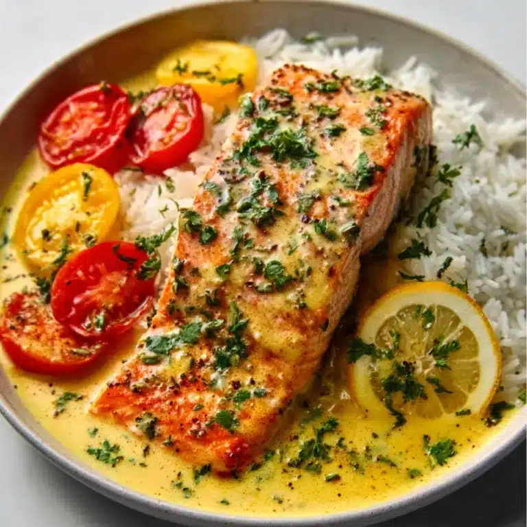 One-Pan Coconut Curry Salmon with Garlic Butter Recipe