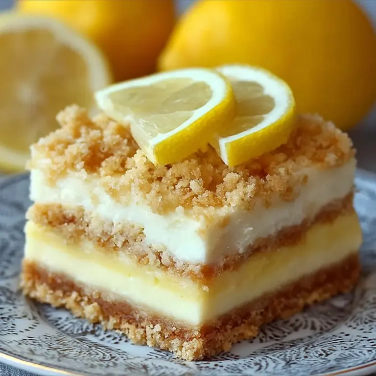 Creamy Lemon Cheesecake Crumb Bars Recipe