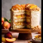 peach cobbler cake with brown butter frosting Recipe
