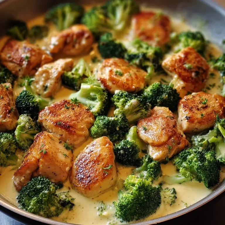 Creamy Garlic Chicken and Broccoli Skillet Recipe