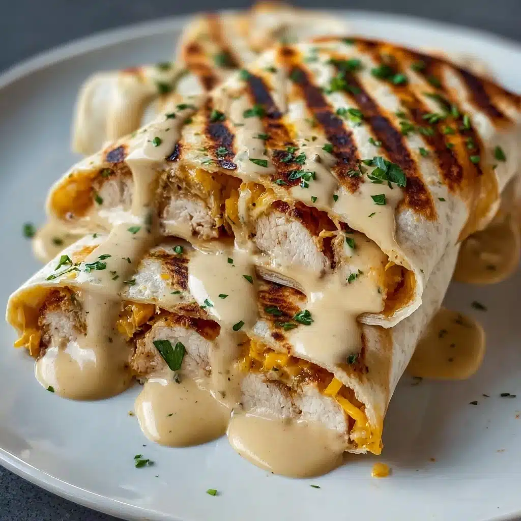 Cheesy Garlic Chicken Wraps Recipe