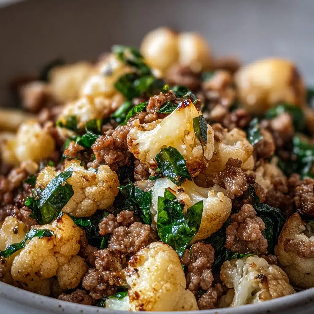 Garlic Butter Ground Turkey with Cauliflower Skillet Recipe - Recipe Image