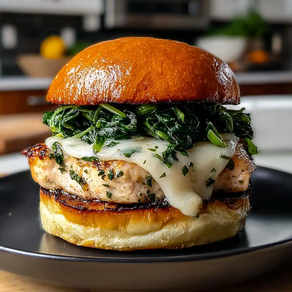 Irresistible White Cheddar and Spinach Chicken Burgers Recipe - Recipe Image