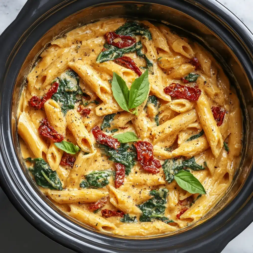 Slow Cooker Creamy Tuscan Pasta Recipe - Recipe Image